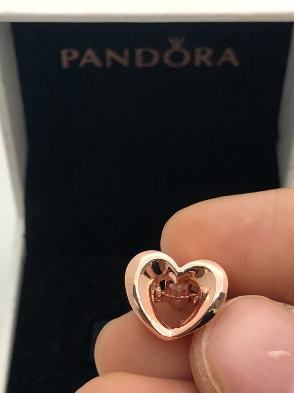 ✨🔥Pandora Radiant Heart & Floating Stone Charm  power of love Pendant  Rose Gol